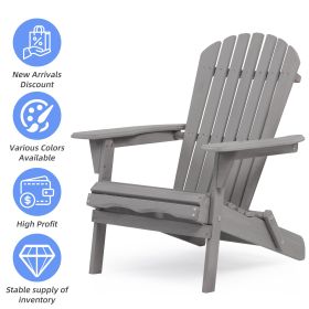 Wood Lounge Patio Chair for Garden Outdoor Wooden Folding Adirondack Chair Set of 2 Solid Cedar Wood Lounge Patio Chair for Garden, Lawn, Backyard, (Color: as Pic)