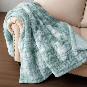 Ruched Faux Fur Throw (Color: as Pic)