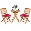 3-Piece Folding Acacia Wood Patio Bistro Set