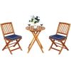 3-Piece Folding Acacia Wood Patio Bistro Set
