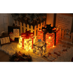 Christmas Light Box, LED Light Foldable Decoration Indoor And Outdoor, Christmas Light Box Gift Decoration Indoor And Outdoor Garden (style: Big flag)