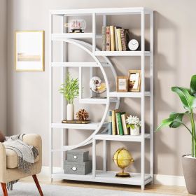Bookshelf Industrial 5 Tier Etagere (Color: White)