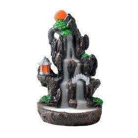 Flowing Water Creative Ornament Backflow Incense Burner(USPS Shiping) (Color: As pic show, Type: Style A)