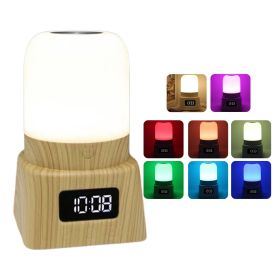 Colorful Clock Night Light (Color: wood)