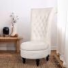 Royal Velvet High Back Armless Chair;  Retro Elegant Luxury Throne Chair;  Upholstered Tufted Accent Seat w/Storage for Dressing Room;  Living Room;