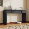 Unique Modern Rounded Silhouette and Smooth Surface Console Table with 2 Drawers for Living Room and Entryway