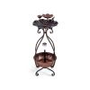 Outdoor Bird Bath Feeder with Flower Planter Pedestal and Solar Lights