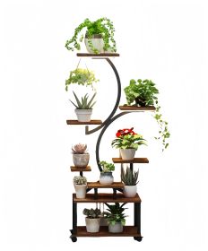 Plant Stand with Grow Lights, 8 Tiered Indoor Plant Shelf, 61" Tall Plant Stand for Indoor Plants Multiple, Metal Plant Flower Holder Stand (Color: as Pic)