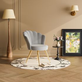 Dutch Velvet Accent Chair Â· 5 Color Choices (Color: Gray)