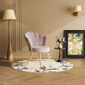Dutch Velvet Accent Chair Â· 5 Color Choices (Color: Pink)