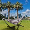 Double Hammock with Stand 450 lb. capacity steel stand, includes premium carry bag and two anti-sway balance beams