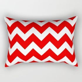 Red Waves Rectangle Pillow (size: SMALL 17" X 12")