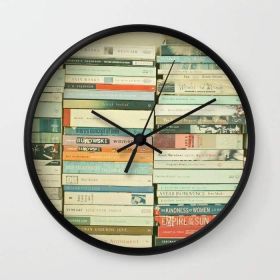 Bookworm Wall clock (Color: Black)