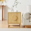 conifferism Modern Natural Night Stand 24" Wide with Solid Wood Doors, Bedroom Nightstand 24" Tall Bedside Tables