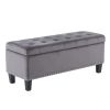 Ottoman with Storage,Foot Rest Bench Bag Floor Chair for Bedroom or Entryway in Gray