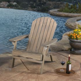 MALIBU RECLINING ADIRONDACK CHAIR (Color: Grey, Material: Acacia Wood)