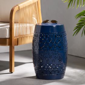 RUBY SIDE TABLE (Color: Dark Blue, Material: Iron)