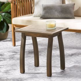 Wood End Tables (Color: Grey, Material: Acacia Wood)