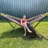 Double Hammock with Stand 450 lb. capacity steel stand, includes premium carry bag and two anti-sway balance beams