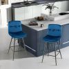 29"  Velve Tuftedt Bar Stools with Footrests- Set of 2