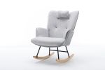 35.5" Nursery Rocking Chair-Pink Cotton Glider with Houndstooth pattern