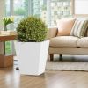 18" H Tall Mental Tapered Planter â€“ Large Outdoor & Indoor Garden Plant Pot with Drainage Hole and Rubber Plug