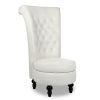 Royal Velvet High Back Armless Chair;  Retro Elegant Luxury Throne Chair;  Upholstered Tufted Accent Seat w/Storage for Dressing Room;  Living Room;