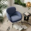 Cozy Bouclé Accent Chair — Blue Gray