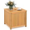 2-in-1 Acacia Wood Outdoor Side Table with  Hidden Storage