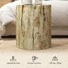 HOMCOM Tree Stump Stool, Decorative Side Table with Round Tabletop, Concrete End Table with Wood Grain Finish for Indoors and Outdoors
