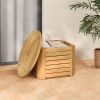 2-in-1 Acacia Wood Outdoor Side Table with  Hidden Storage