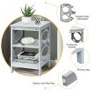 2 Pieces 3-tier Nightstand Sofa Side End Accent Table Storage Display Shelf