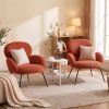 Bouclé Barrel Accent Chair with Curved Back