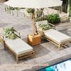 2-in-1 Acacia Wood Outdoor Side Table with  Hidden Storage