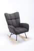 Rocking Chair, Soft Teddy Velvet Fabric Rocking Chair for Nursery