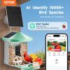 VEVOR Smart Bird Feeder with AI Camera-Solar Powered HD Birdwatching