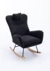 35.5 inch Rocking Chair, Soft Teddy Velvet Fabric Rocking Chair for Nursery