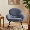 Cozy Bouclé Accent Chair — Blue Gray