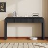 Unique Modern Rounded Silhouette and Smooth Surface Console Table with 2 Drawers for Living Room and Entryway