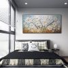 Hand Painted Oil Painting Blooming White Flowers Original Canvas Oil Painting Boho Landscape Art Abstract Botanical Texture Art 3DThick Paint Palette