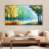 Hand Oil Painting Large Size Abstract Trees Landscape Oil Painting On Canvas Modern Pop Art Wall Picture For Home Decoration