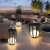 Solar LED Outdoor Plant Stand Floor Lamp with Side Table