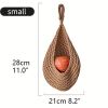 Xemussa 1pc kitchen tear drop basket, hand woven fruit basket Bohemian wall mounted storage food basket, suitable for fruits, vegetables, potatoes