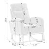Modern Accent Rocking Chair Rocking Chair with Solid Wood Legs, Upholstered Nursery Glider Rocker, Comfy Armchair with Side Pocket