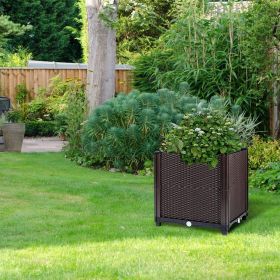 Rattan Self-Watering Planter (size: 30_30_35cm)