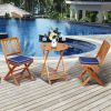 3-Piece Folding Acacia Wood Patio Bistro Set