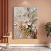 Hand Painted Oil Painting Flower Oil Painting On Canvas Heavy Textured Palette Knife Wall Decor Floral Wall Art Custom Painting White Floral Living ro
