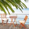 3-Piece Folding Acacia Wood Patio Bistro Set