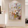 Hand Painted Oil Painting Flower Oil Painting On Canvas Heavy Textured Palette Knife Wall Decor Floral Wall Art Custom Painting White Floral Living ro