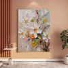 Hand Painted Oil Painting Flower Oil Painting On Canvas Heavy Textured Palette Knife Wall Decor Floral Wall Art Custom Painting White Floral Living ro